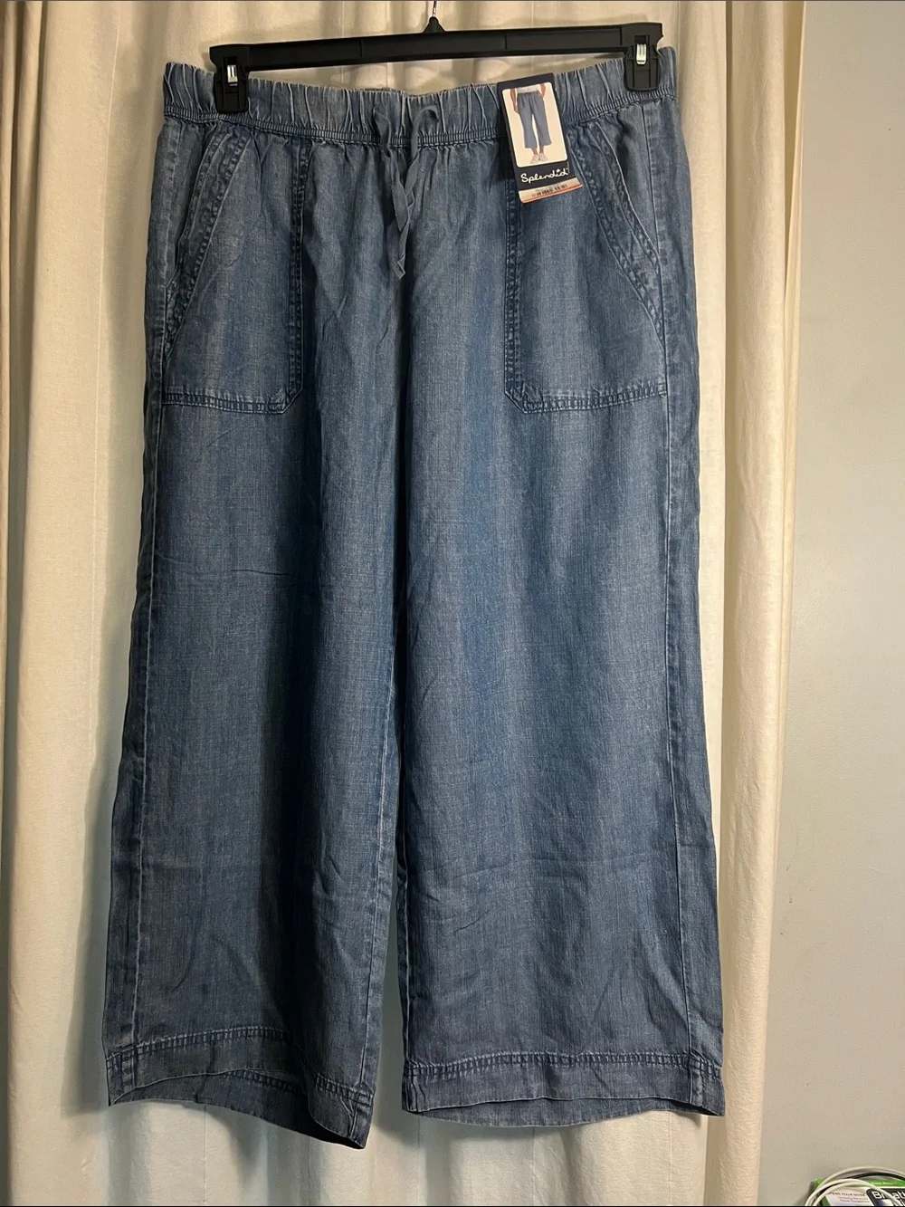 Splendid Blue Pull-On Wide Leg Pants - Picture 1 of 8